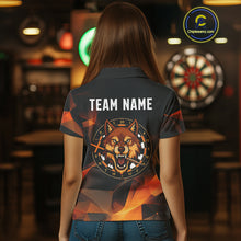 Load image into Gallery viewer, Orange Abstract Pattern Custom Wolf Dartboard Dart Shirt For Women, Dart Jerseys NYN0099