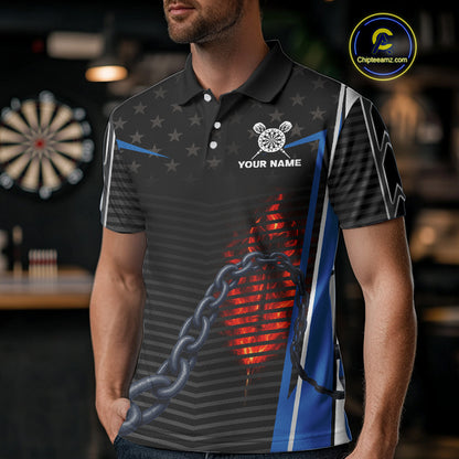 Flame Dart Arrow & Scorpion Men's Darts Shirt - Custom Name For Blue Darts Jersey NYN0455