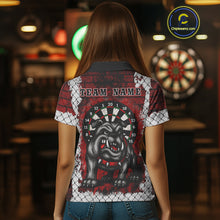 Load image into Gallery viewer, Brick-Wall Fierce Bulldog Women's Darts Team Shirt - Personalized Name For Players NYN0462