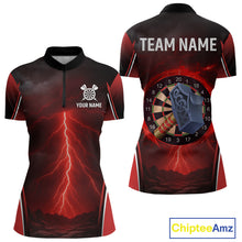 Load image into Gallery viewer, Lightning Dartboard Custom Funny Quarter-Zip Shirt For Women - Darts Team Jersey NYN0705