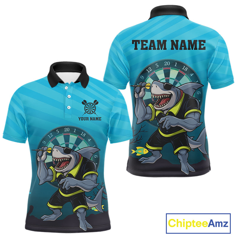 Shark & Dartboard Custom Funny Polo Shirt For Men - Darts Team Jersey NYN0706