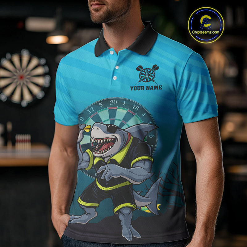 Shark & Dartboard Custom Funny Polo Shirt For Men - Darts Team Jersey NYN0706