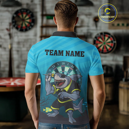 Shark & Dartboard Custom Funny Polo Shirt For Men - Darts Team Jersey NYN0706