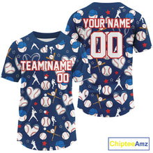 Load image into Gallery viewer, Custom Colorful Funny Baseball Ball Shirt For Men Blue Baseball Jerseys Gifts NYN1599