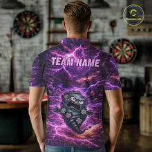 Load image into Gallery viewer, Purple Funny Scary Tornado Dartboard &amp; Arrow Men Darts Polo Shirt Custom Dart League Shirts NYN2643