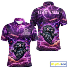 Load image into Gallery viewer, Purple Funny Scary Tornado Dartboard &amp; Arrow Men Darts Polo Shirt Custom Dart League Shirts NYN2643