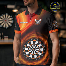 Load image into Gallery viewer, Circle Flame Dartboard Custom Orange Dart Shirt For Men, Dart Team Jerseys NYN0102