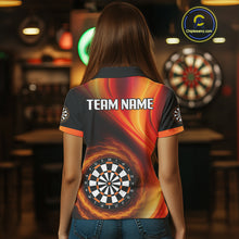Load image into Gallery viewer, Circle Flame Dartboard Custom Orange Dart Shirt For Women, Dart Team Jerseys NYN0102