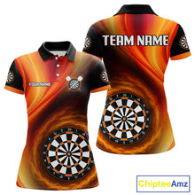 Load image into Gallery viewer, Circle Flame Dartboard Custom Orange Dart Shirt For Women, Dart Team Jerseys NYN0102