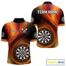 Load image into Gallery viewer, Circle Flame Dartboard Custom Orange Dart Shirt For Men, Dart Team Jerseys NYN0102