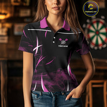 Load image into Gallery viewer, Persionalized Purple Smokes Dart Arrows Dart Shirt For Women, Custom Dart Jerseys NYN0104