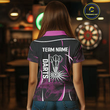 Load image into Gallery viewer, Persionalized Purple Smokes Dart Arrows Dart Shirt For Women, Custom Dart Jerseys NYN0104