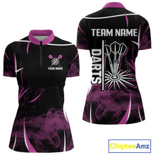 Load image into Gallery viewer, Persionalized Purple Smokes Dart Arrows Dart Shirt For Women, Custom Dart Jerseys NYN0104