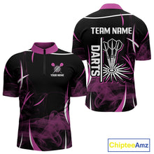 Load image into Gallery viewer, Persionalized Purple Smokes Dart Arrows Dart Shirt For Men, Custom Dart Jerseys NYN0104
