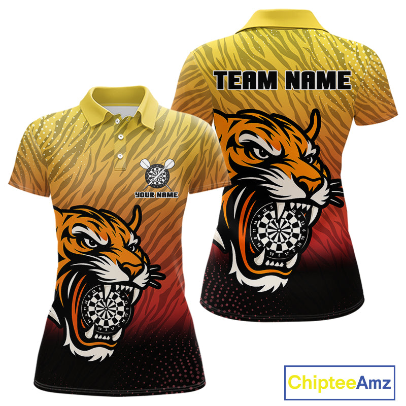 Tiger Dartboard Scratched Pattern Custom Dart Shirt For Women, Dart Team Jerseys NYN0106