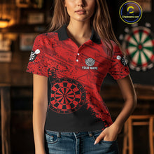 Load image into Gallery viewer, Splashed Pattern Red Dart Boards Custom Dart Shirt For Women, Dart Team Jerseys NYN0108