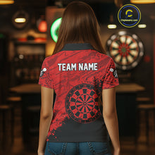 Load image into Gallery viewer, Splashed Pattern Red Dart Boards Custom Dart Shirt For Women, Dart Team Jerseys NYN0108