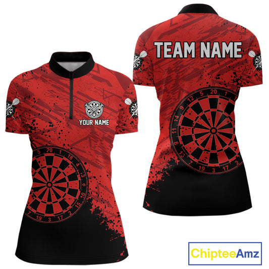 Splashed Pattern Red Dart Boards Custom Dart Shirt For Women, Dart Team Jerseys NYN0108