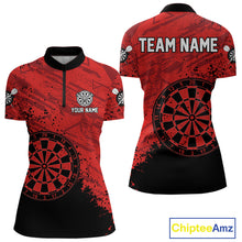 Load image into Gallery viewer, Splashed Pattern Red Dart Boards Custom Dart Shirt For Women, Dart Team Jerseys NYN0108