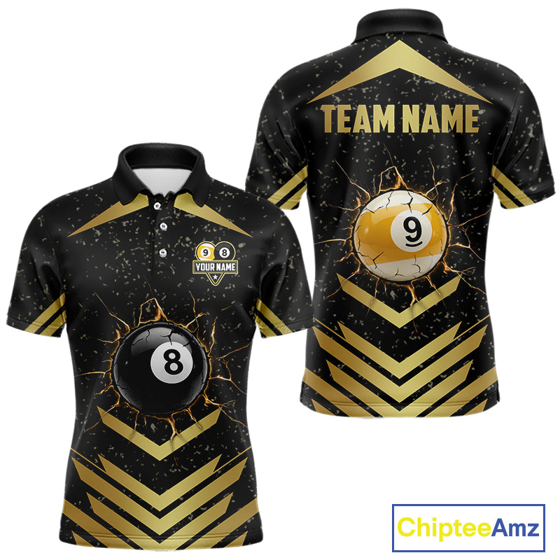 Orange Grunge Grim Reaper Billiard Ball Pool Custom Men Billiard Shirts, Billiard Team Jerseys NYN3020