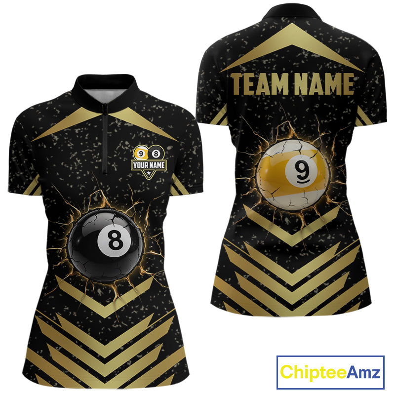 Orange Grunge Grim Reaper Billiard Ball Pool Custom Women Billiard Shirts, Billiard Team Jerseys NYN3020