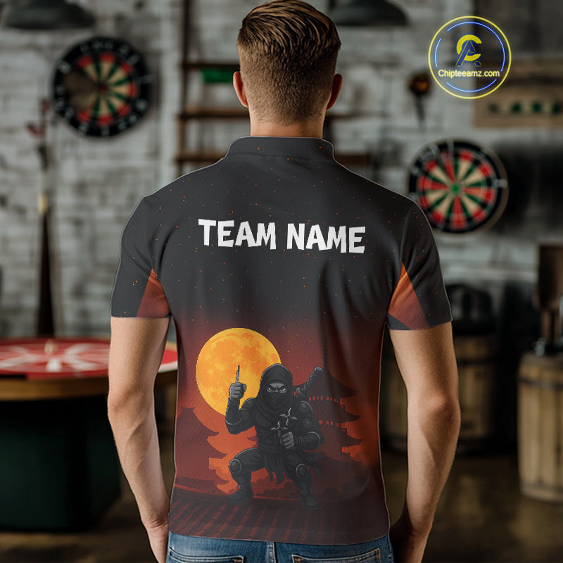 Full Moon Ninja & Dart Arrows Men's Darts Shirt - Custom Name For Darts Jersey NYN0472
