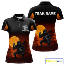 Load image into Gallery viewer, Full Moon Ninja &amp; Dart Arrows Women&#39;s Darts Shirt - Custom Name For Darts Jersey NYN0472