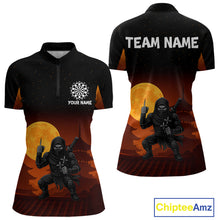 Load image into Gallery viewer, Full Moon Ninja &amp; Dart Arrows Women&#39;s Darts Shirt - Custom Name For Darts Jersey NYN0472