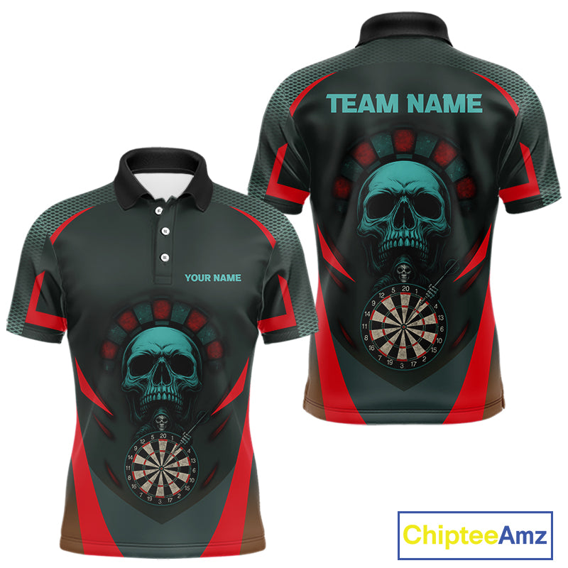 Spartan Skull Style Warrior Men's Darts Team Shirt - Personalized Name For Players NYN0463