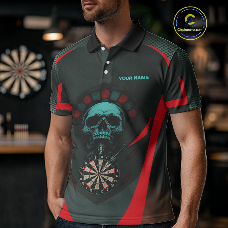 Spartan Skull Style Warrior Men's Darts Team Shirt - Personalized Name For Players NYN0463