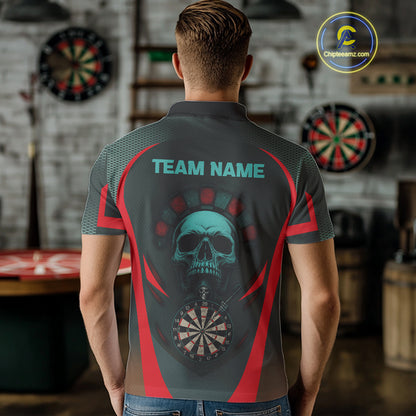 Spartan Skull Style Warrior Men's Darts Team Shirt - Personalized Name For Players NYN0463