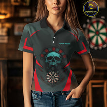 Load image into Gallery viewer, Spartan Skull Style Warrior Women's Darts Team Shirt - Personalized Name For Players NYN0463