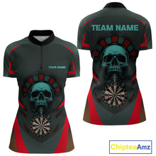 Load image into Gallery viewer, Spartan Skull Style Warrior Women's Darts Team Shirt - Personalized Name For Players NYN0463