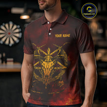 Load image into Gallery viewer, Flaming Dartboard &amp; Wolf Custom Darts Polo  Shirt For Men - Darts Team Jersey NYN0720