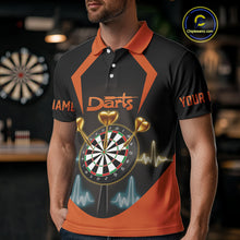 Load image into Gallery viewer, Heartbeat And Dartboard Custom Darts Polo Shirt For Men - Darts Team Jersey NYN0724