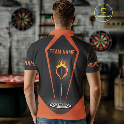 Heartbeat And Dartboard Custom Darts Polo Shirt For Men - Darts Team Jersey NYN0724