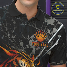 Load image into Gallery viewer, Funny Tiger Bowling Polo &amp; 1/4-Zip Shirt For Men Custom Orange Team Bowling Tournament Jersey NYN3724
