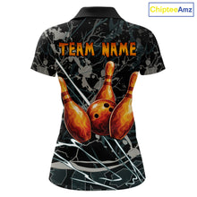 Load image into Gallery viewer, Funny Tiger Bowling Polo &amp; 1/4-Zip Shirt For Women Custom Orange Team Bowling Tournament Jersey NYN3724