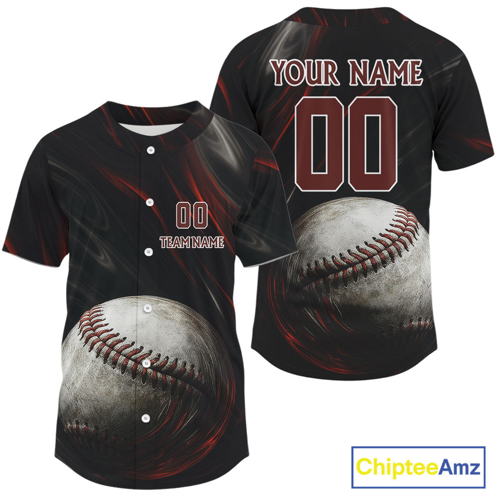 Custom Black And Red Splatter Baseball Jersey For Men Baseball Tournament Team Shirt NYN0960
