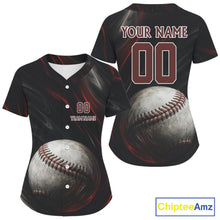 Load image into Gallery viewer, Custom Black And Red Splatter Baseball Jersey For Men Baseball Tournament Team Shirt NYN0960