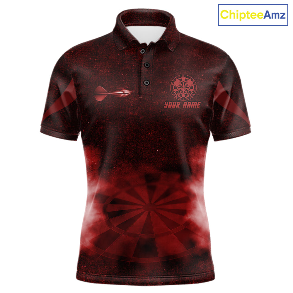 Red Smokes Darts Polo & Quarter-Zip Shirts For Men Custom Dart Team Tournament Jersey NYN4370