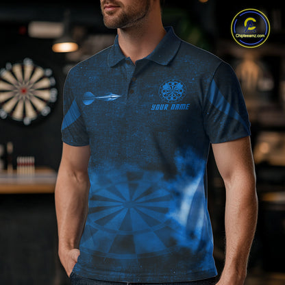 Blue Smokes Darts Polo & Quarter-Zip Shirts For Men Custom Dart Team Tournament Jersey NYN4371
