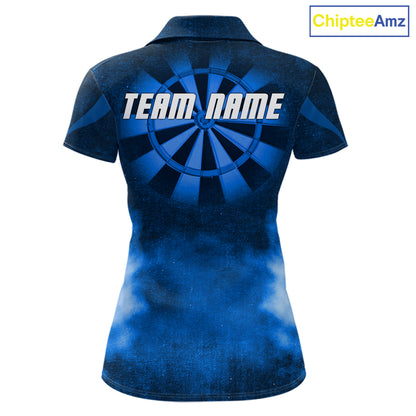Blue Smokes Darts Polo & Quarter-Zip Shirts For Women Custom Dart Team Tournament Jersey NYN4371