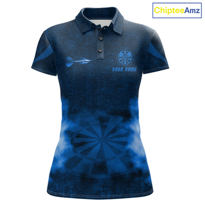 Blue Smokes Darts Polo & Quarter-Zip Shirts For Women Custom Dart Team Tournament Jersey NYN4371