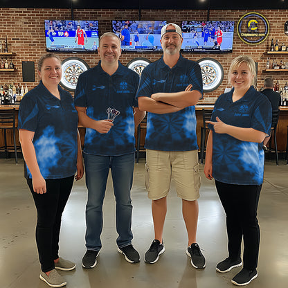 Blue Smokes Darts Polo & Quarter-Zip Shirts For Men Custom Dart Team Tournament Jersey NYN4371