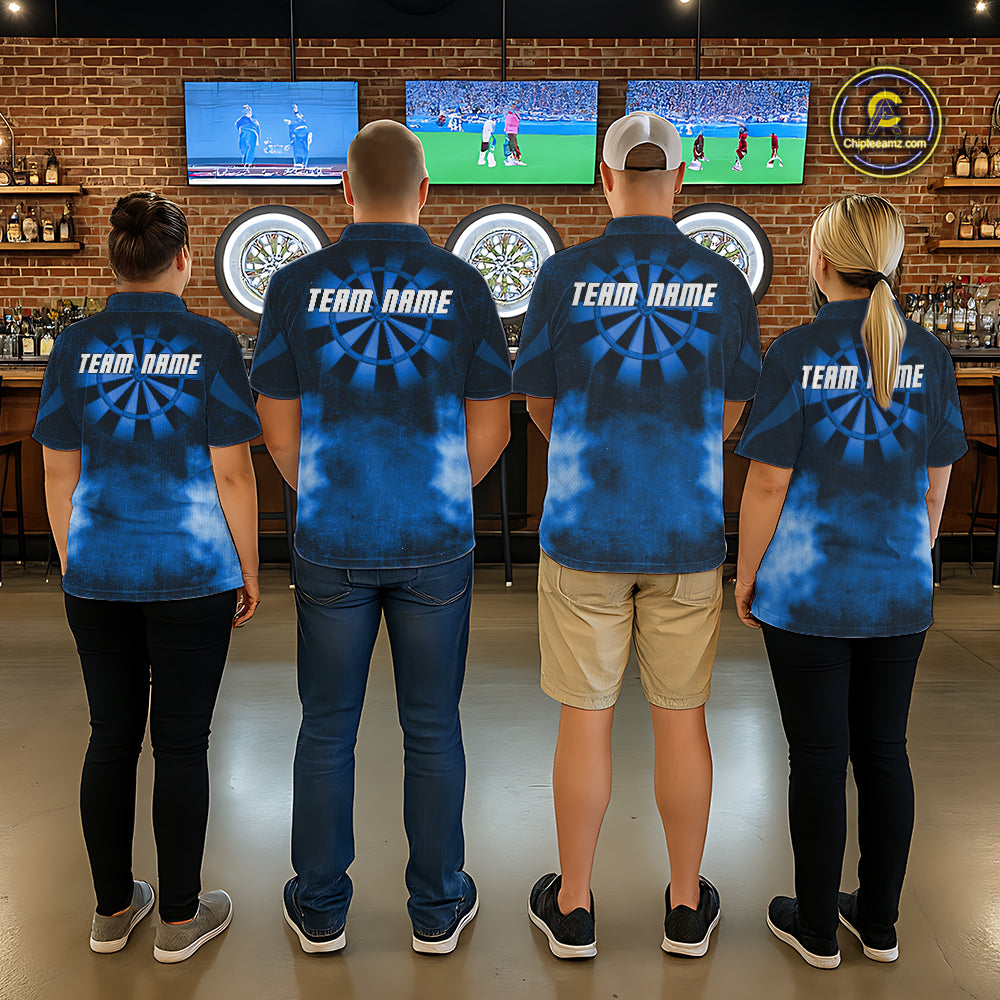 Blue Smokes Darts Polo & Quarter-Zip Shirts For Men Custom Dart Team Tournament Jersey NYN4371