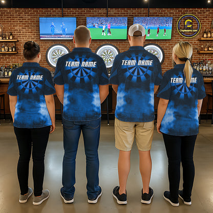 Blue Smokes Darts Polo & Quarter-Zip Shirts For Men Custom Dart Team Tournament Jersey NYN4371