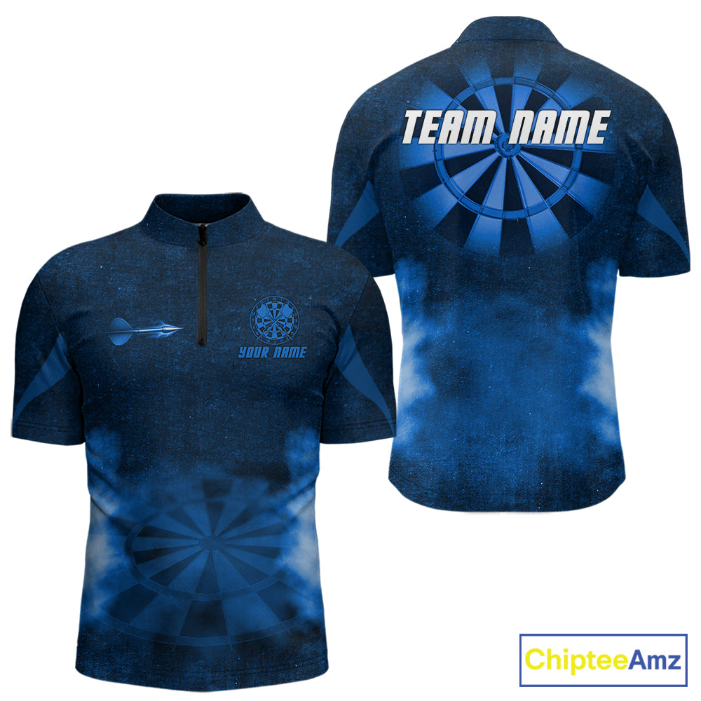 Blue Smokes Darts Polo & Quarter-Zip Shirts For Men Custom Dart Team Tournament Jersey NYN4371