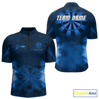 Blue Smokes Darts Polo & Quarter-Zip Shirts For Men Custom Dart Team Tournament Jersey NYN4371