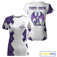 Load image into Gallery viewer, Custom Purple Galaxy Dragon Holographic Pickleball Ball Jerseys Women Pickleball Team Shirts NYN2161